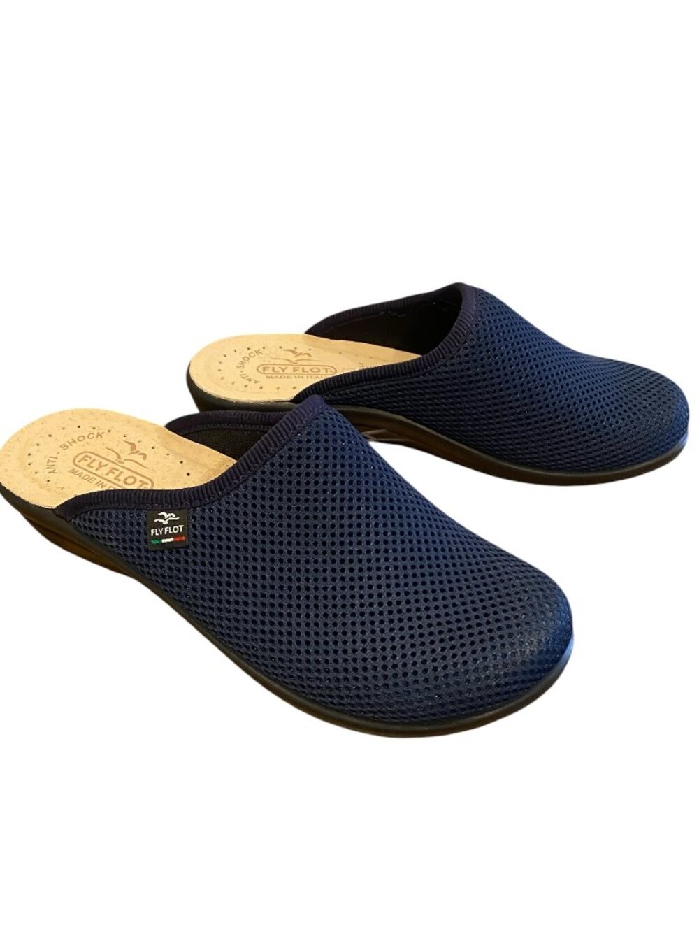 FlyFlot Anatomic Lightweight Mesh Nero Slip-On Mules/Clogs Sz EUR 38 Navy #107R